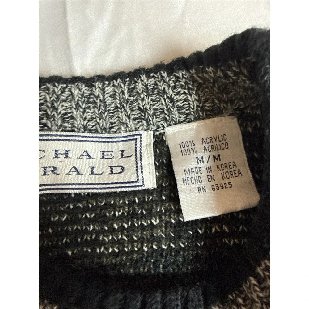 Vintage‎ Michael Gerald Men's 100%-Acrylic Geometric Pattern Sweater (Large)